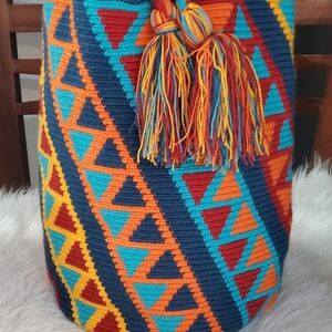 Colorful Geometric Patterned Women's Bag-Hand Made